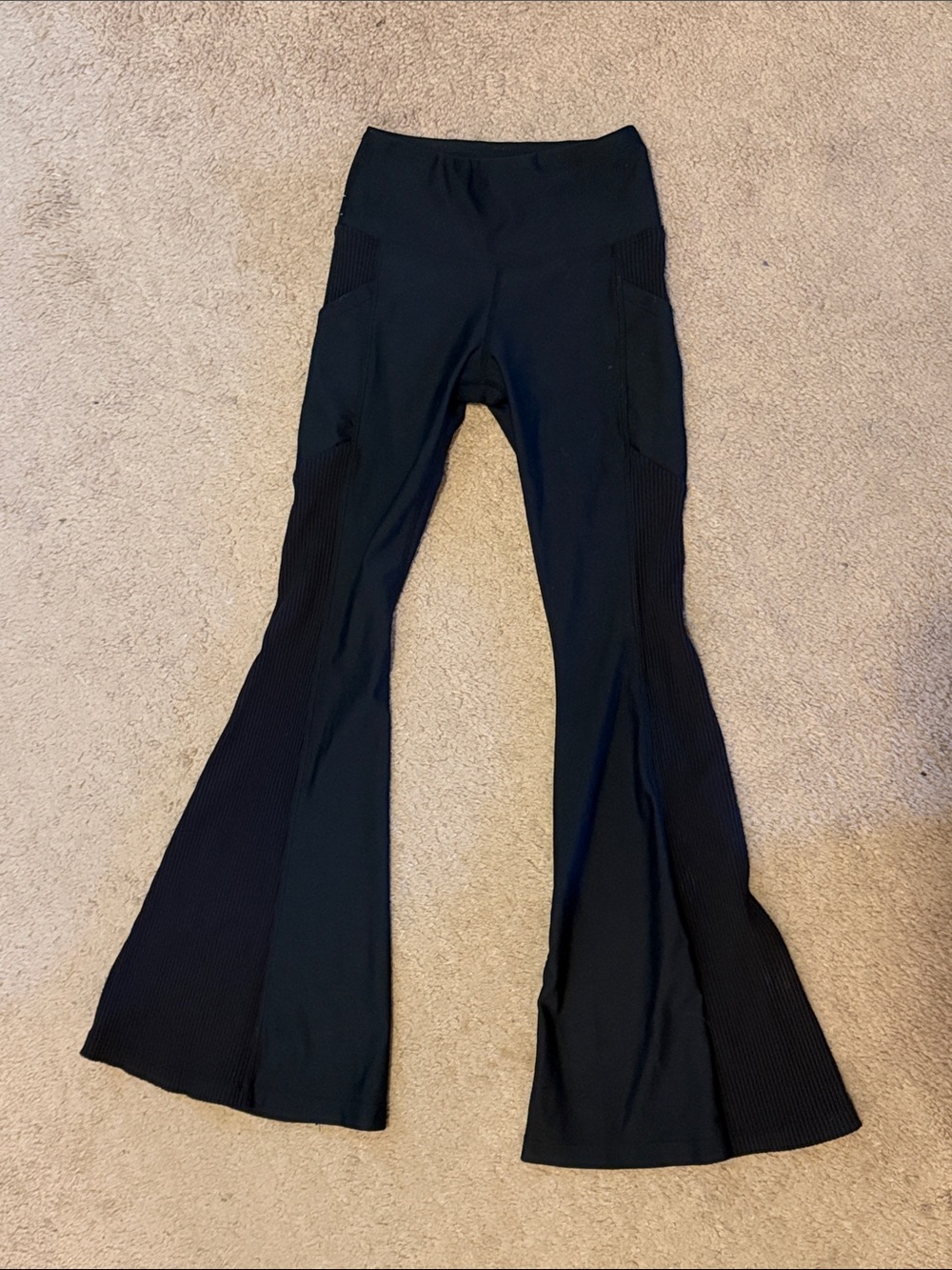 Girls' Black Flared Active Leggings